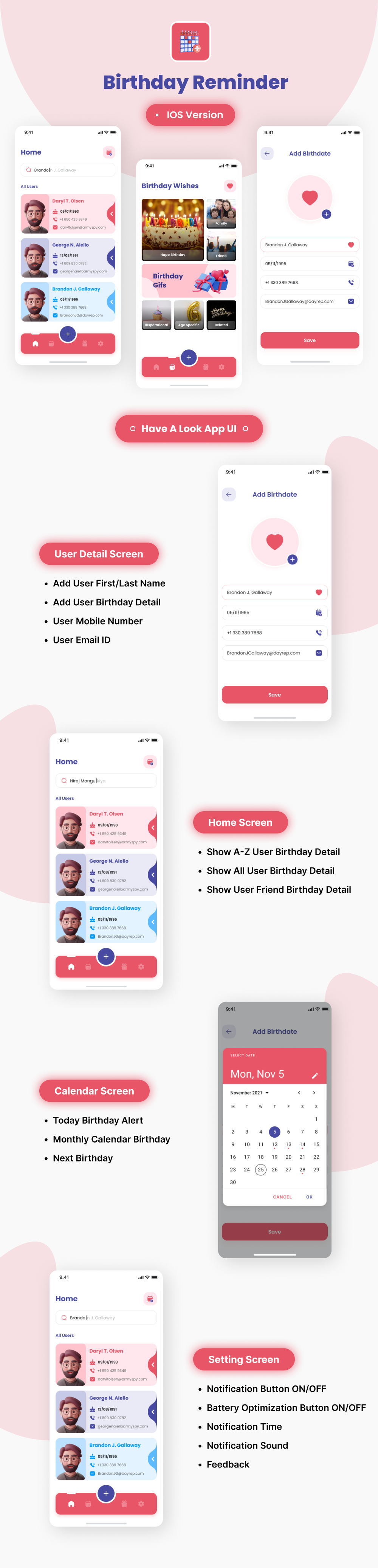 Birthday Reminder App - Android - 1